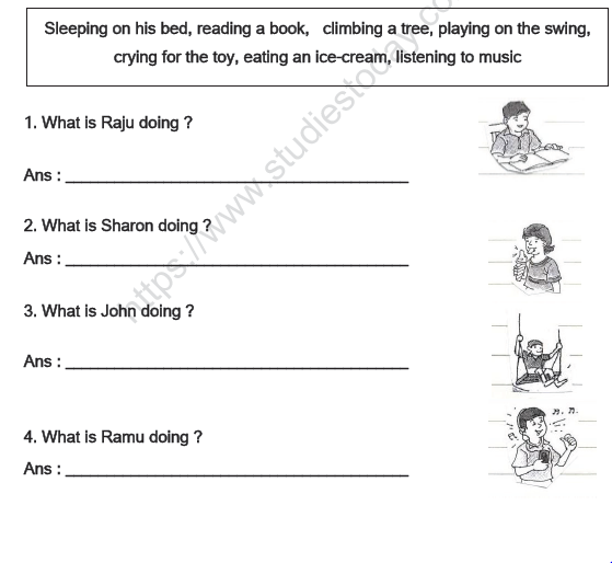 worksheet for english class 2